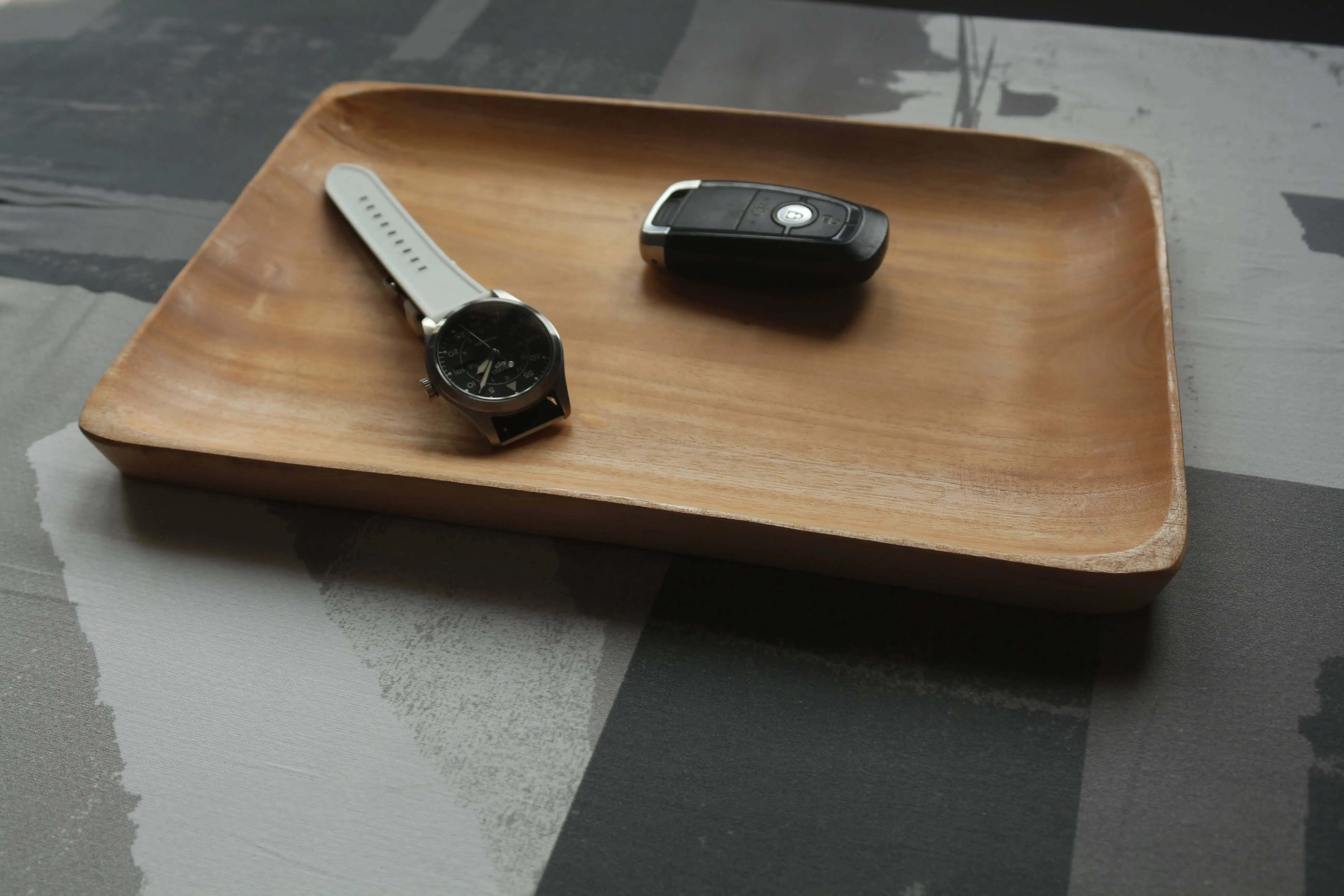 wooden rectangular tray